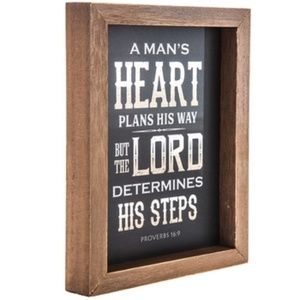 Proverbs 16:9 Wood Wall Decor